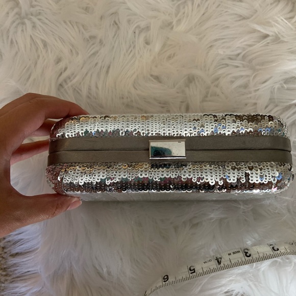 NWT J. Crew Minaudière Bag Clutch Silver Sequins - Picture 6 of 6